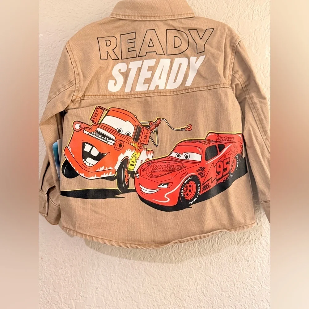 Disney Cars lighting McQueen Toddler Boy Twill Shacket, Sizes 3T NWT